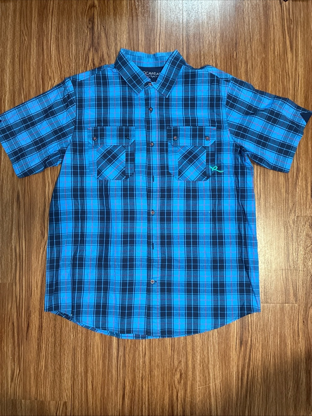 Rocawear Button Up Shirt  Blue Size Large